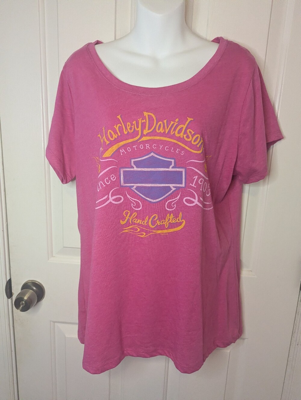 Vintage Y2K Harley Davidson El Paso Texas Shirt Womens XXL Pink Made In USA Tee